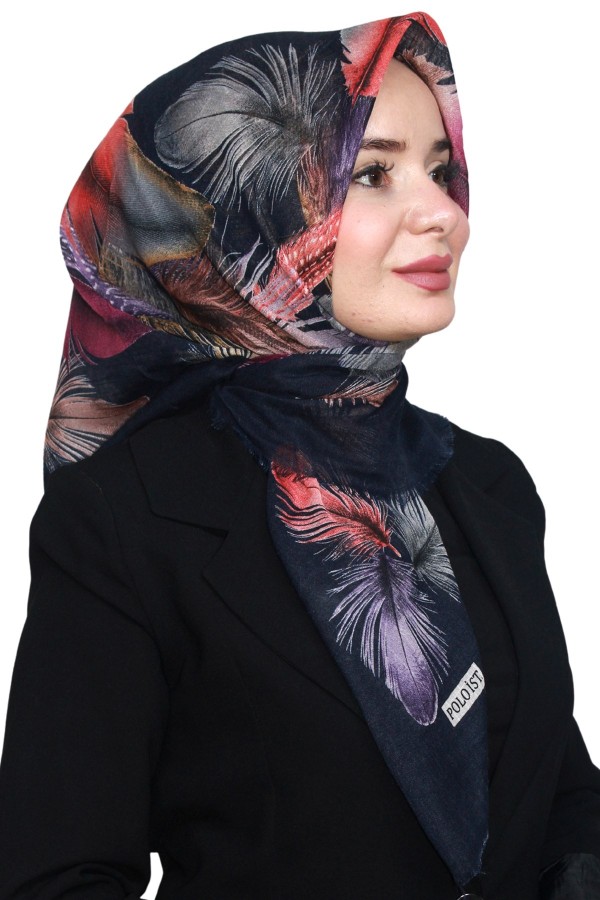 Pamuk Keten Flamlı Eşarp 1045-7