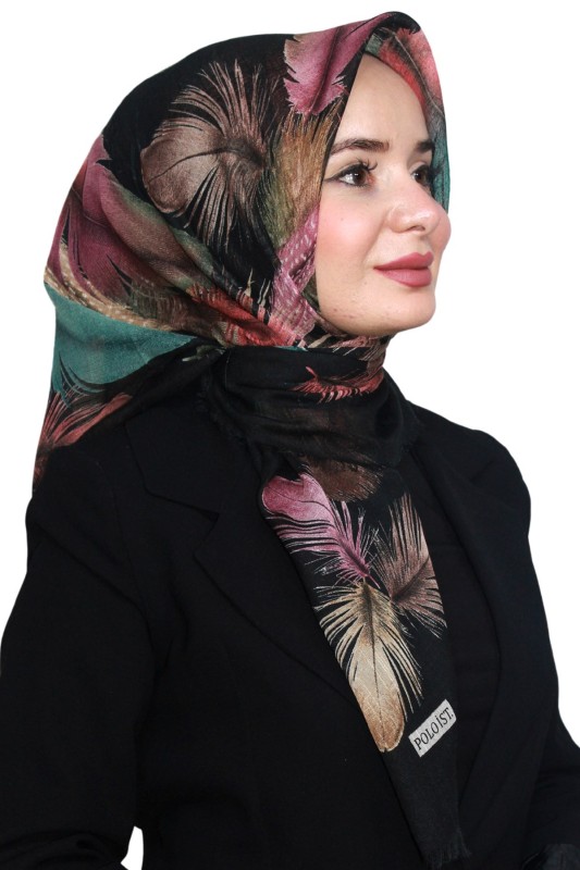 Pamuk Keten Flamlı Eşarp 1045-9