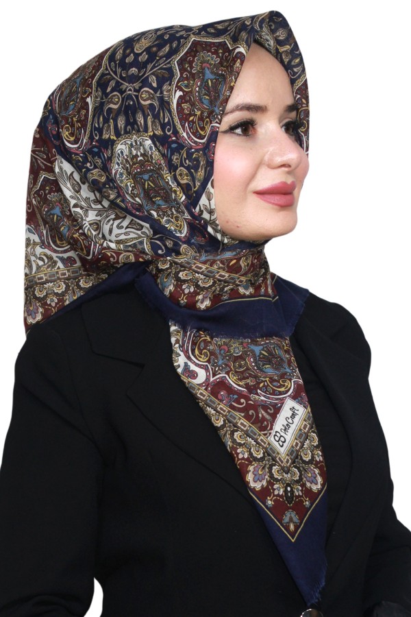 Pamuk Keten Flamlı Eşarp 1046-4