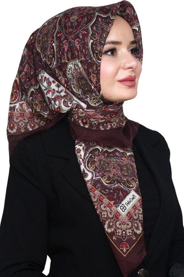 Pamuk Keten Flamlı Eşarp 1046-8