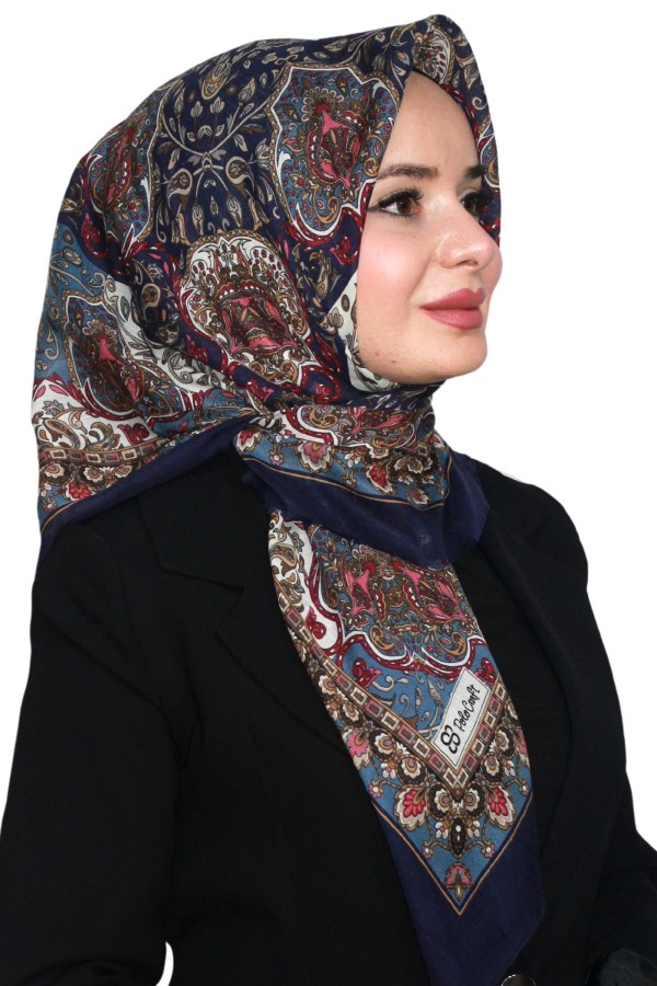 Pamuk Keten Flamlı Eşarp 1046-9
