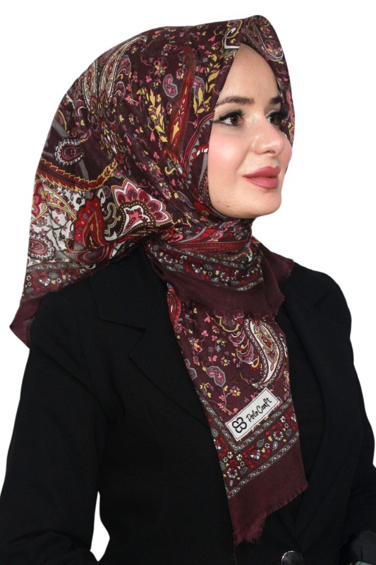 Pamuk Keten Flamlı Eşarp 1047-10