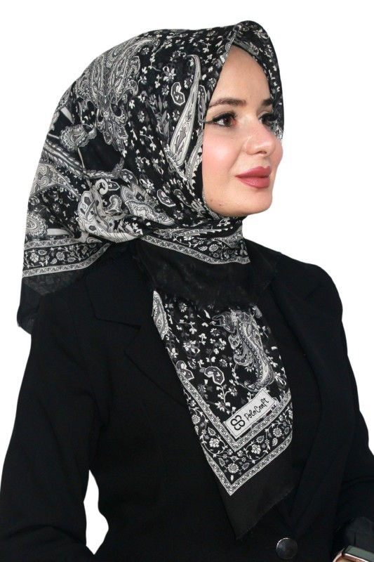 Pamuk Keten Flamlı Eşarp 1047-7