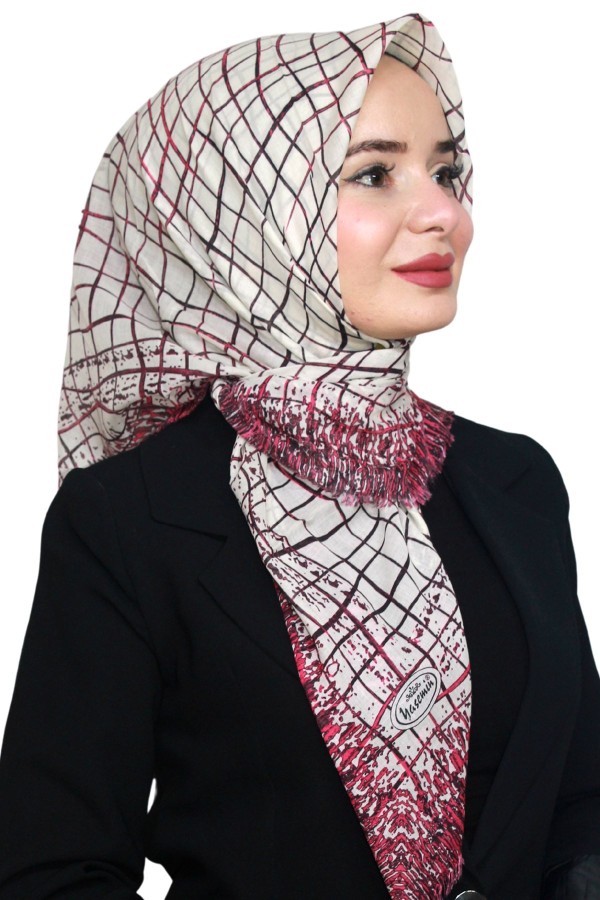 Yasemin Pamuk Flamlı Eşarp 1007-27