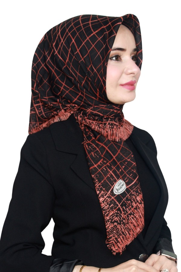 Yasemin Pamuk Flamlı Eşarp 1007-7