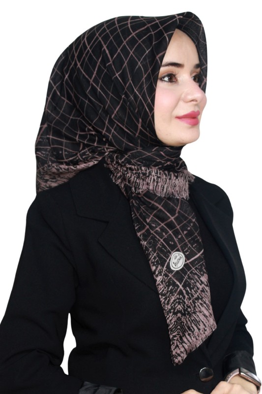 Yasemin Pamuk Flamlı Eşarp 1007-8