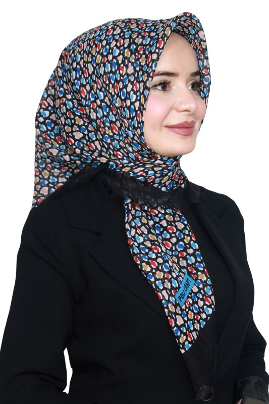 Pamuk Keten Flamlı Eşarp 1020-1