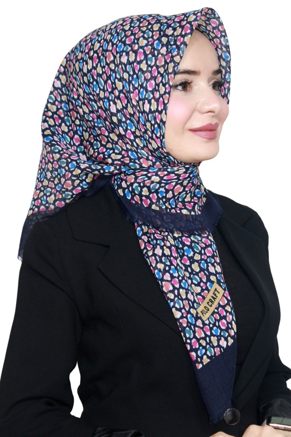 Pamuk Keten Flamlı Eşarp 1020-12