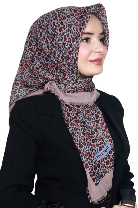 Pamuk Keten Flamlı Eşarp 1020-15