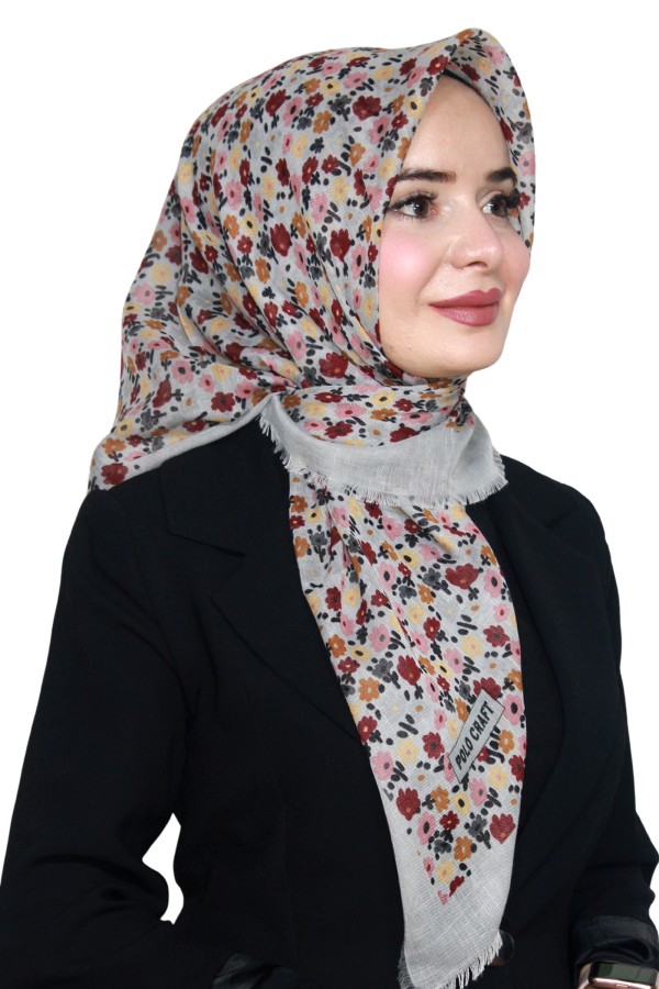 Pamuk Keten Flamlı Eşarp 1022-10