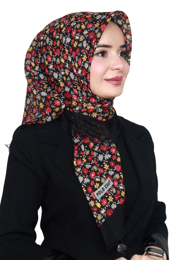 Pamuk Keten Flamlı Eşarp 1022-21