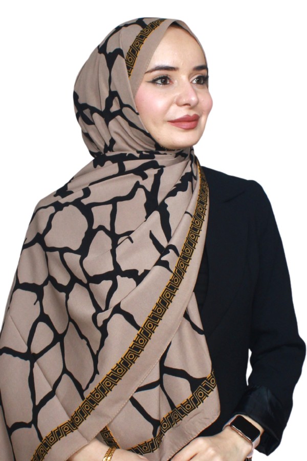 Desenli Medine İpeği Şal 5005-1
