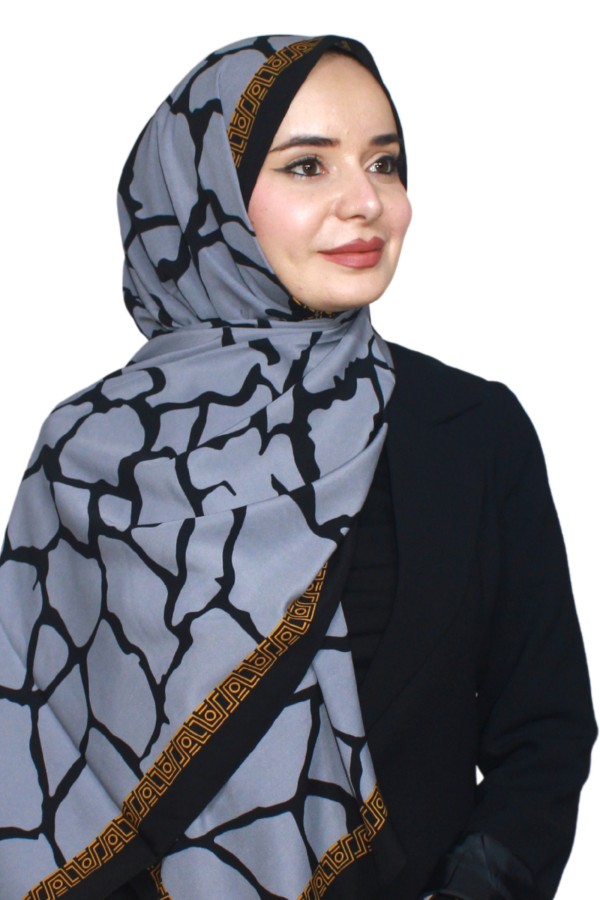 Desenli Medine İpeği Şal 5005-3