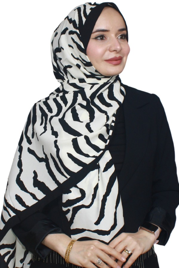 Desenli Medine İpeği Şal 5006-2